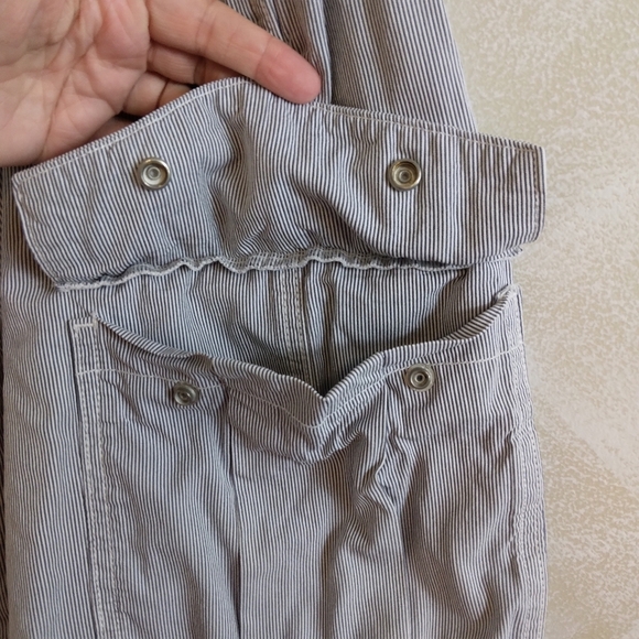 Size 32 Levi's Conductor Stripe Cargo Shorts Snap Pockets - Picture 5 of 10